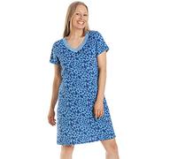 CAMILLE varios colores y estampado suave algodón suave camisones de verano 46-48 Blue Animal