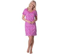 CAMILLE varios colores y estampado suave algodón suave camisones de verano 46-48 Pink Polka Dot