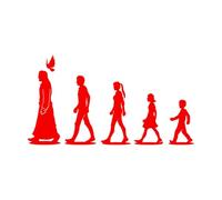 Camina con Jesús, sigue a Jesús Calcomanías de pared de PVC 54.4x100.5cm Incluye kit de película de transferencia Rojo