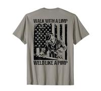 Camina con una soldadura flácida como una bandera de Estados Unidos de proxeneta en la parte posterior Camiseta