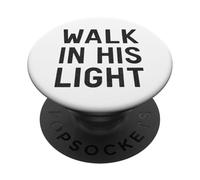 Camina en su luz. Cita Cristiana Vintage. PopSockets PopGrip Adhesivo