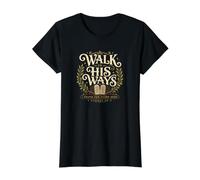 Camina en Sus Caminos Éxodo 20 Diez Mandamientos Guía de fe Camiseta gráfica económica, Mujer, Negro, L