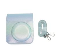 Camina instantánea a prueba de lluvia a prueba de rasguño PU Cámara protectora de protección con correa para el hombro para mini 12 Cámara instantánea Cubierta de protección a (Verde azulado)