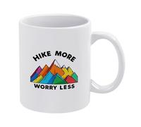 Camina Más, Preocúpate Menos Por Las Montañas Coloridas Tazas Cerámica Taza De Café Con Asa Taza 330Ml Para Leche Cacao Hogar