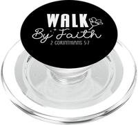Camina por Fe 2 Corintios 5:7 Diseño Floral Inspirador PopSockets PopGrip para MagSafe