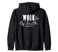 Camina por Fe 2 Corintios 5:7 Diseño Floral Inspirador Sudadera con Capucha