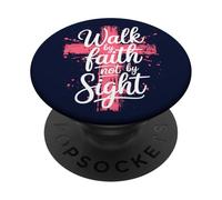 Camina por fe, no por Vista Biblia Cristiana inspiradora PopSockets PopGrip Adhesivo
