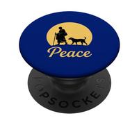 Camina por los monjes de la Paz con Aloka Dog Monks Minimalist Zen PopSockets PopGrip Adhesivo