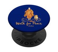Camina por los monjes de la Paz con Aloka Dog Monks Minimalist Zen PopSockets PopGrip Adhesivo