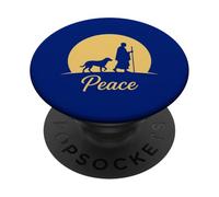 Camina por los monjes de la Paz con Aloka Dog Monks Minimalist Zen PopSockets PopGrip Adhesivo