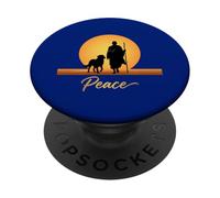 Camina por los monjes de la Paz con Aloka Dog Monks Minimalist Zen PopSockets PopGrip Adhesivo