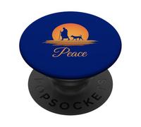 Camina por los monjes de la Paz con Aloka Dog Monks Minimalist Zen PopSockets PopGrip Adhesivo