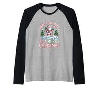 Camina tu camino hacia un diseño de Feliz Navidad Camiseta Manga Raglan