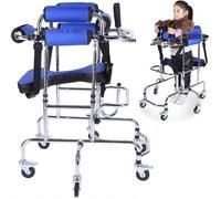 Caminador Andador Aluminio Con 6-Ruedas, Portátil Andador Plegable Y Ligero Con Asiento, Walking Aid, Carro De Rehabilitación Para Niños Con Parálisis Cerebral, Apto Para Personas De 90-125cm