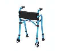 ＡＷＨＡＯ Caminador con Asiento y Ruedas Frenos Seguros Caminador Plegable con Ruedas Estable Ayuda de Movilidad para Exterior, Hogar, Azul, Con Bolsa De Tela