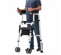 Caminador plegable con almohadilla para reposabrazos, caminante vertical para personas mayores, ayuda de movilidad de pie para interiores y exteriores, capacidad de peso de 300 libras, altura