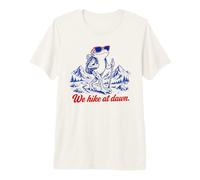 Caminamos en la Rana del Amanecer Senderismo Divertido Camiseta Premium