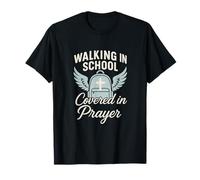 Caminando a la escuela cubierto de oración Camiseta