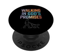 Caminando en Las promesas de Dios Cita fe Cristiana PopSockets PopGrip Adhesivo