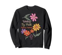 Caminando por fe Tropezando Mujeres cristianas constantemente Divertidas Sudadera