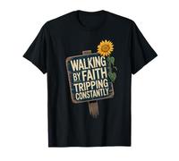 Caminando por la fe tropezando constantemente Biblia cristiana Camiseta