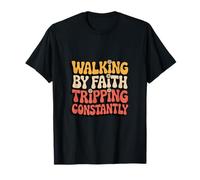 Caminando por la fe tropezando constantemente cristianismo vintage Camiseta