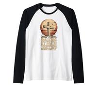 Caminando por la fe tropezando constantemente cruz cristiana Camiseta Manga Raglan
