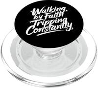 Caminando por la Fe Tropezando Constantemente Divertido Dicho Cristiano PopSockets PopGrip para MagSafe