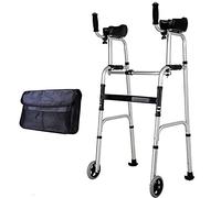 Caminante, andador rodante para ancianos Aleación de aluminio Barandilla Marco Portátil Médico Carrito Con Altura Ajustable Taburete (A(2 rondas)) Presente