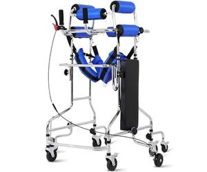 Caminante de 8 ruedas para personas con discapacidades, andador de pie mejorado Entrenamiento y asistencia para la parte inferior del cuerpo, altura ajustable, soporta 220 libras