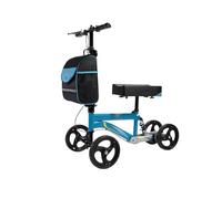 Caminante mayor Andador con for Personas Mayores Asiento Acolchado, Ajuste de Altura, Ruedas 8", Ayuda for Caminar Ligera y Plegable(Blue)