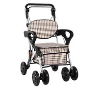 Caminante mayor Andadores con ruedas for personas mayores, andadores verticales, plegables asiento, respaldo y bolsa de almacenamiento