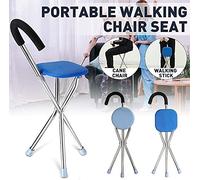 Caminante para andadores, Bastón de asiento - Bastón con asiento plegable - Asiento de mimbre práctico Trípode ligero Bastón y asiento, Herramienta para personas mayores con 3 patas Taburete Sto Star