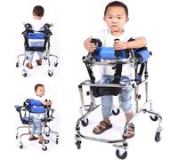 Caminante para niños, Andador plegable de aleación de aluminio ajustable en altura con asiento, Andador bipedestador de rehabilitación Equipo de asistencia para discapacitados
