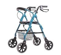 Caminante plegable para personas mayores, caminante vertical plegable de aluminio, ayuda para caminar en altura ajustable con placa de asiento
