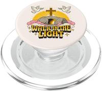 Caminar en la luz Retro Vintage Dibujos Animados vacío Tumba John 1:7 PopSockets PopGrip para MagSafe