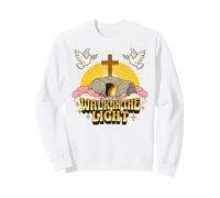Caminar en la luz Retro Vintage Dibujos Animados vacío Tumba John 1:7 Sudadera