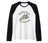 Caminar es mi Terapia Gratuita Camiseta Manga Raglan