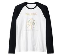 Caminar me ayuda a crecer colorido árbol ilustración Camiseta Manga Raglan