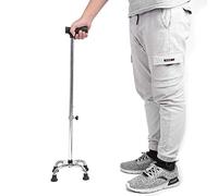 Caminar para ancianos, muletas de altura ajustable de nivel 9 de acero inoxidable con bastón de apoyo de 4 pies, caminador retráctil para ancianos presente