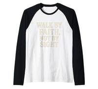 Caminar por fe, no por Vista Camiseta Manga Raglan