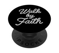 Caminar por la fe Cristiano Jesús Religioso Vaquero Western Faith PopSockets PopGrip Adhesivo