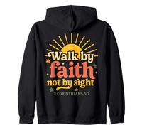 Caminar por la fe no a la vista Cita bíblica 2 Corintios 5:7 Sudadera con Capucha