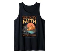 Caminar por la fe no por la Vista - 2 Corintios 5:7 Retro Hiker Camiseta sin Mangas