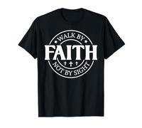 Caminar por la fe no por la Vista Dios Cristiano Hombres Mujeres Cristo Camiseta