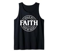 Caminar por la fe no por la Vista Dios Cristiano Hombres Mujeres Cristo Camiseta sin Mangas