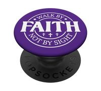 Caminar por la fe no por la Vista Dios Cristiano Hombres Mujeres Cristo PopSockets PopGrip Adhesivo