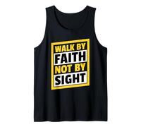 Caminar por la fe no por la Vista - Escritura tipográfica Cristiana Camiseta sin Mangas