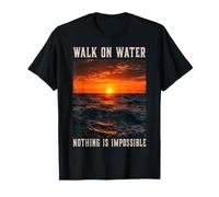 Caminar sobre el Agua Fe Cristiana Jesús versículo bíblico Religión Camiseta