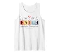 Caminaré por Faith Christian Bible Verse Design Camiseta sin Mangas